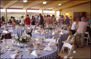 A wedding reception in Pavilion C.