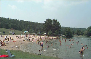 Enjoying the lake at Wilcox Park.