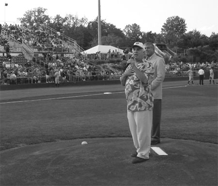 Co. Executive Steinhaus speaking at Renegades game